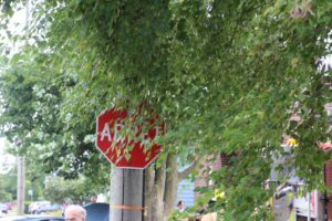 Un panneau d’arrêt partiellement caché est-il en cause dans une collision ?