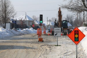Entraves sur la rue Principale à Saint-Mathieu