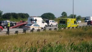 Accident impliquant trois véhicules à La Prairie
