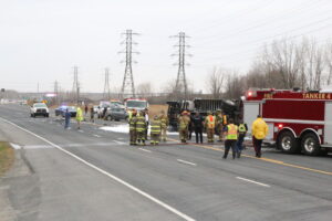 La route 132 fermée à la hauteur de Kahnawake en raison d&rsquo;un accident
