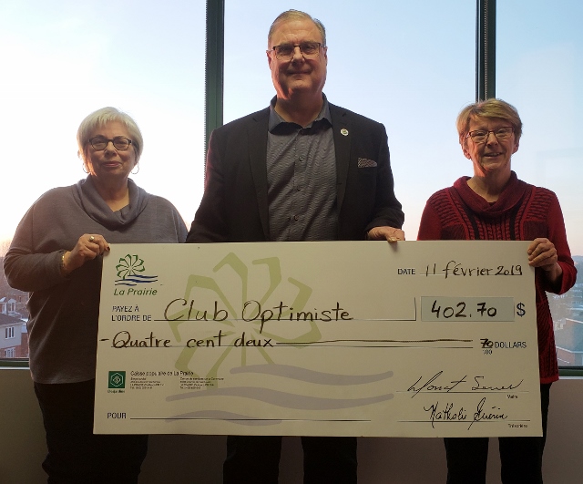 Don au Club Optimiste de La Prairie