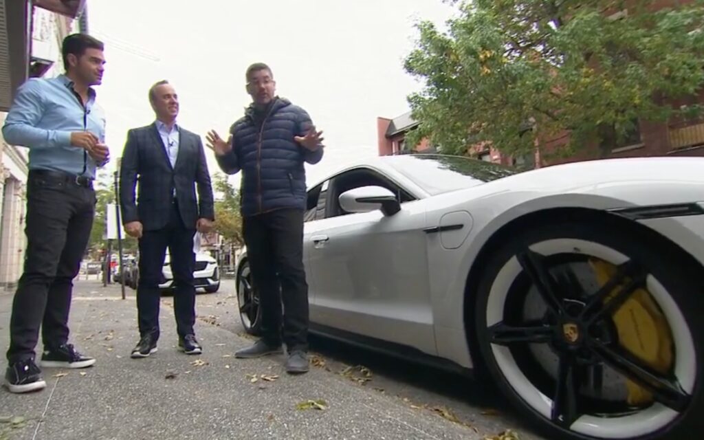 Antoine Joubert présente la Porsche Taycan 100% électrique à Salut Bonjour