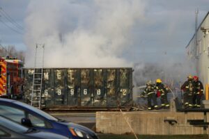 Incendie dans un conteneur à déchets à Candiac