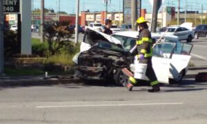 Collision entre deux véhicules sur la route 132