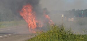 Véhicule en flammes sur l&rsquo;autoroute 15