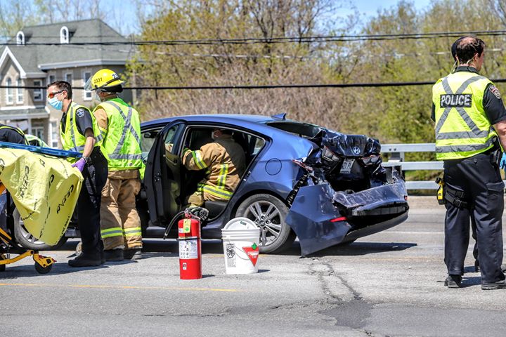 Accident sur la route 132 à Sainte-Catherine
