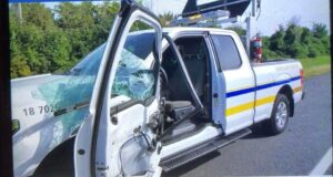 Un camion du MTQ fauché en bordure de l’autoroute 15