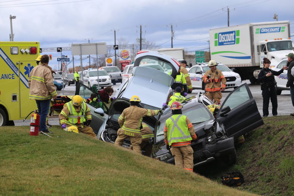 Collision sur la route 132 à Sainte-Catherine