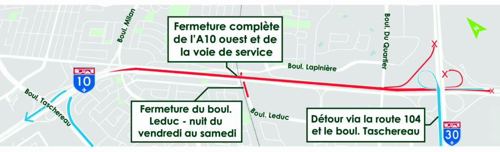 Fermeture complète d’une portion de l’A-10 Ouest