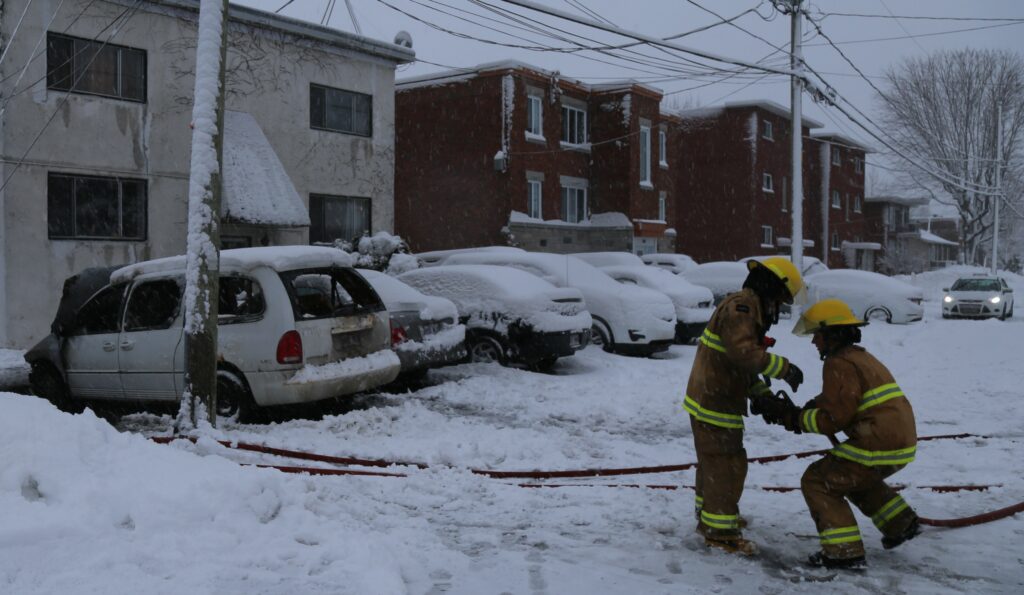 Camion en feu à La Prairie