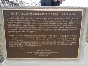 Une plaque rappelle des épidémies du passé à Saint-Constant