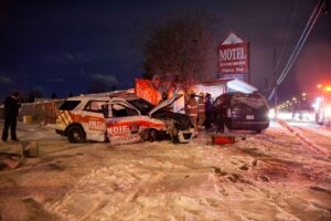Un véhicule de pompier impliqué dans une collision