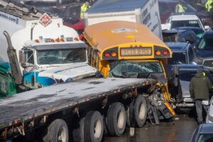Des centaines de véhicules impliqués dans un carambolage sur l&rsquo;autoroute 15
