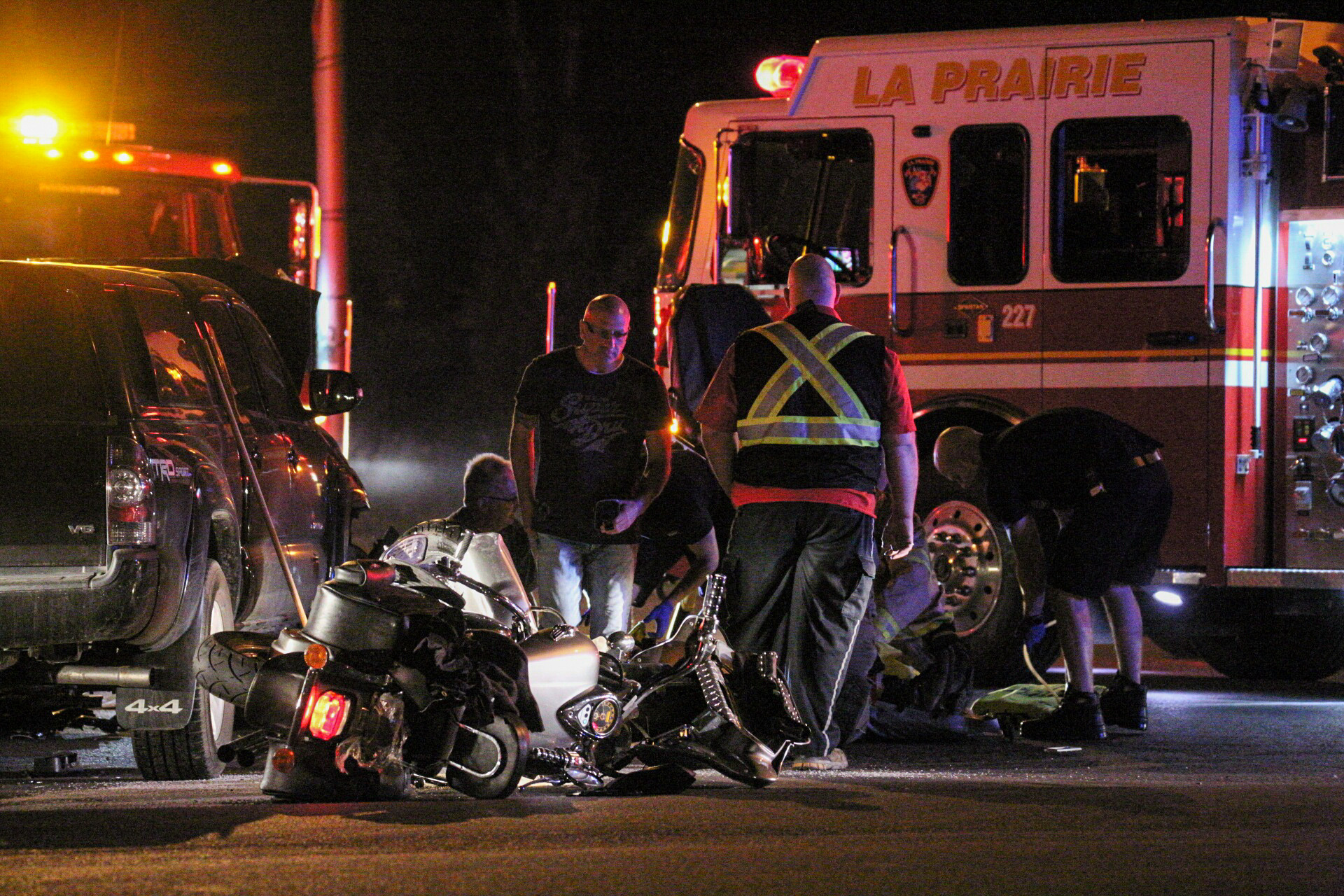 Accident impliquant une moto et une camionnette