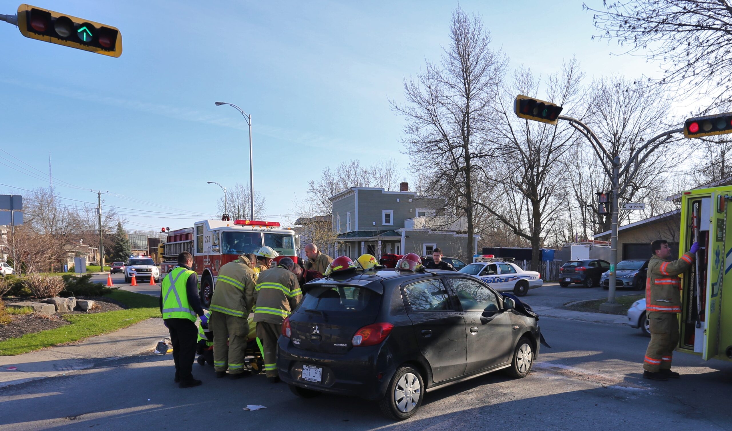 Deux voitures impliquées dans un accident