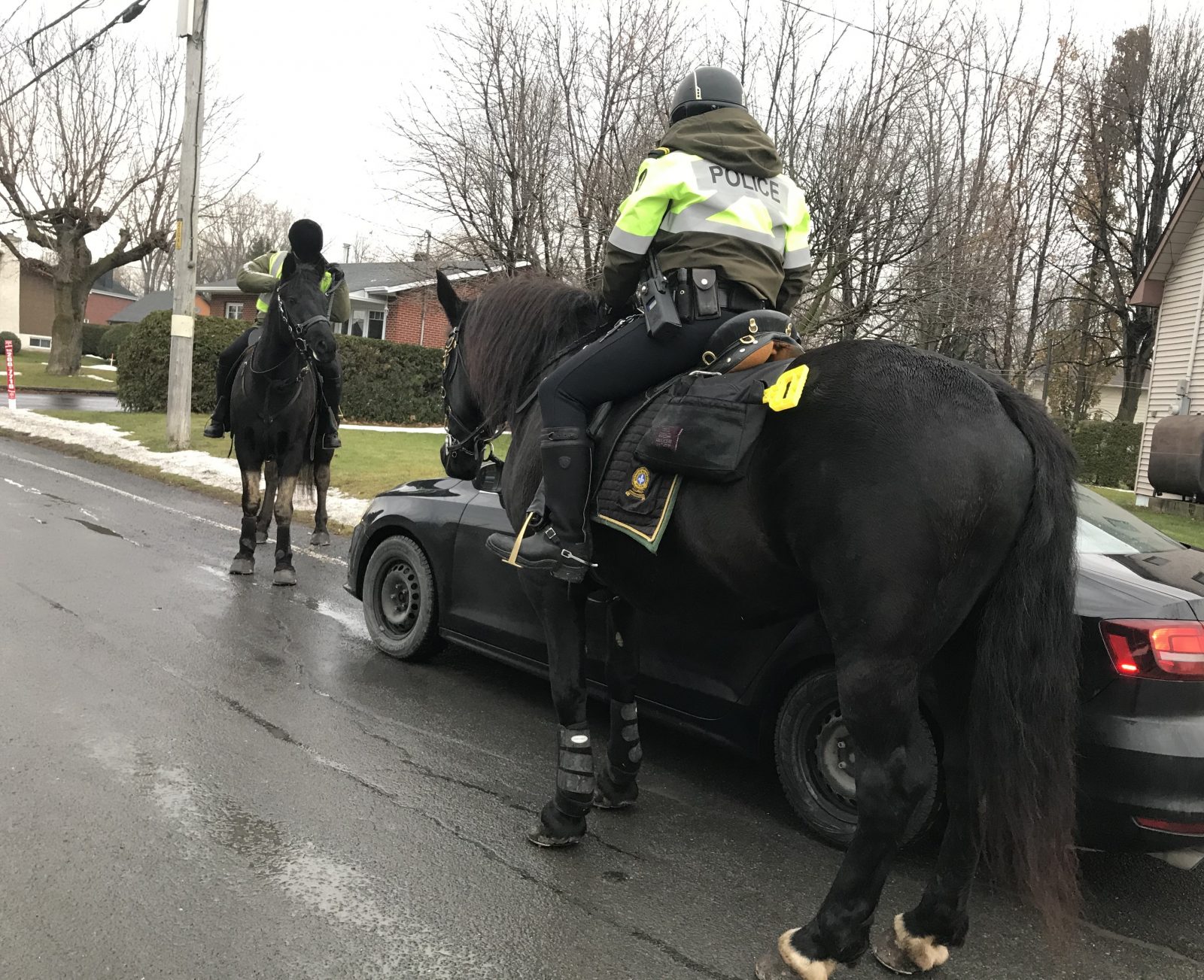 La Sûreté du Québec patrouille à cheval dans la région