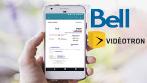 Vidéotron ou Bell vous envoie un remboursement par texto ou courriel