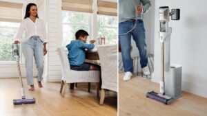 Cette balayeuse sans fil Shark recharge sa batterie et vide la poussière toute seule!