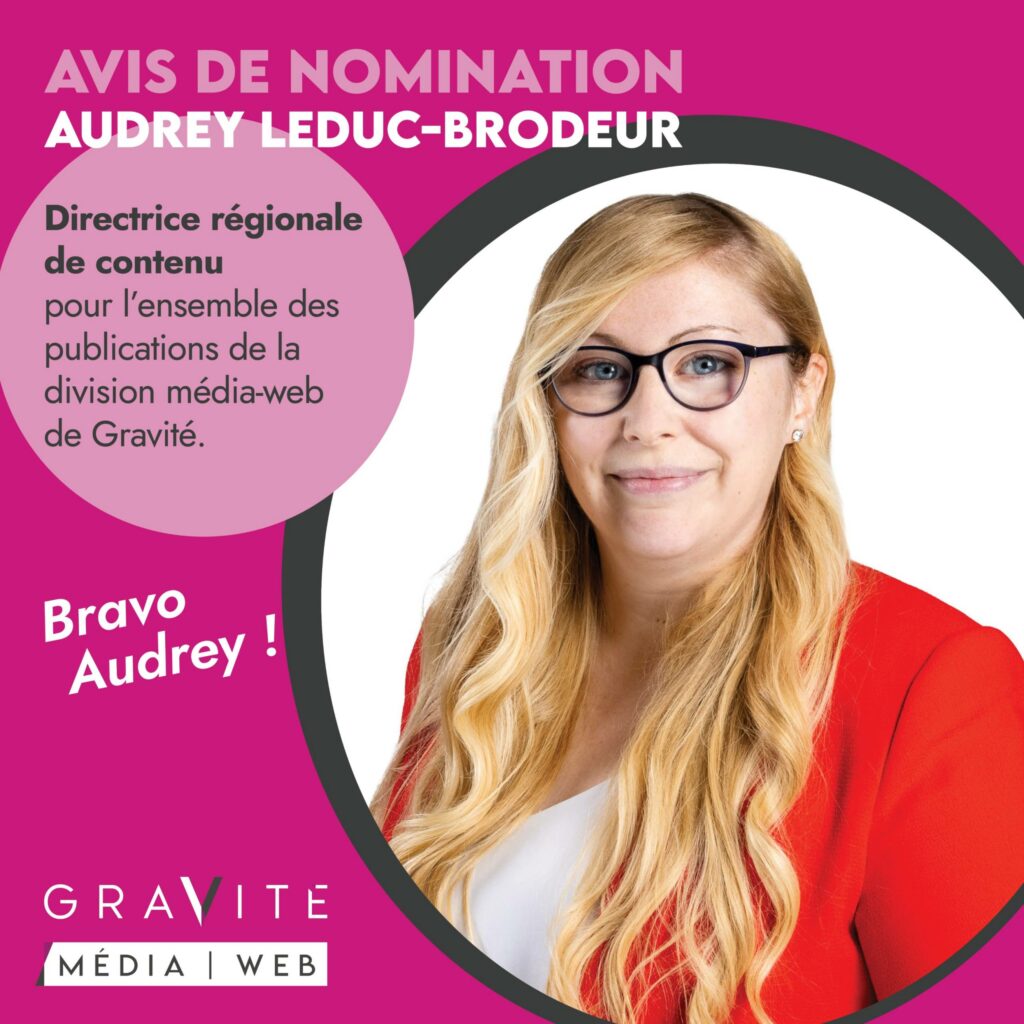 Avis de nomination Audrey Leduc-Brodeur