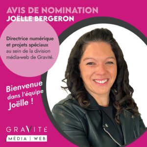 Avis de nomination Joëlle Bergeron
