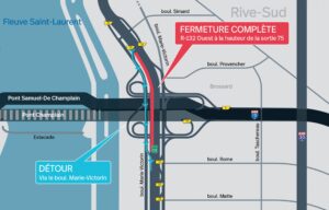 Fermeture complète de la route 132 Ouest à Brossard cette nuit