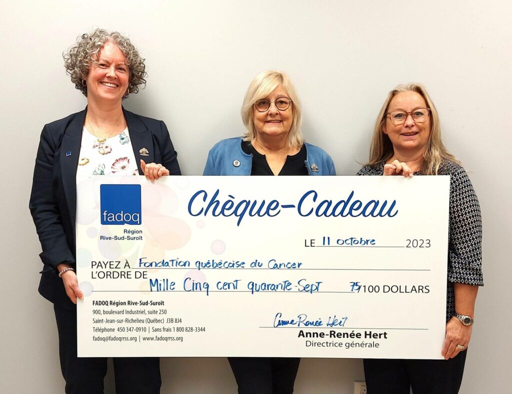 FADOQ : un geste de solidarité pour la Fondation québécoise du cancer
