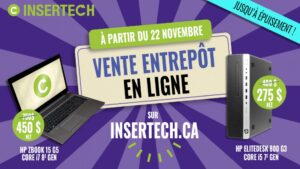 Achetez un ordinateur reconditionné à prix fou lors de la vente d&rsquo;entrepôt en ligne d&rsquo;Insertech