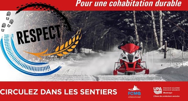 Les motoneigistes invités à respecter les terres agricoles