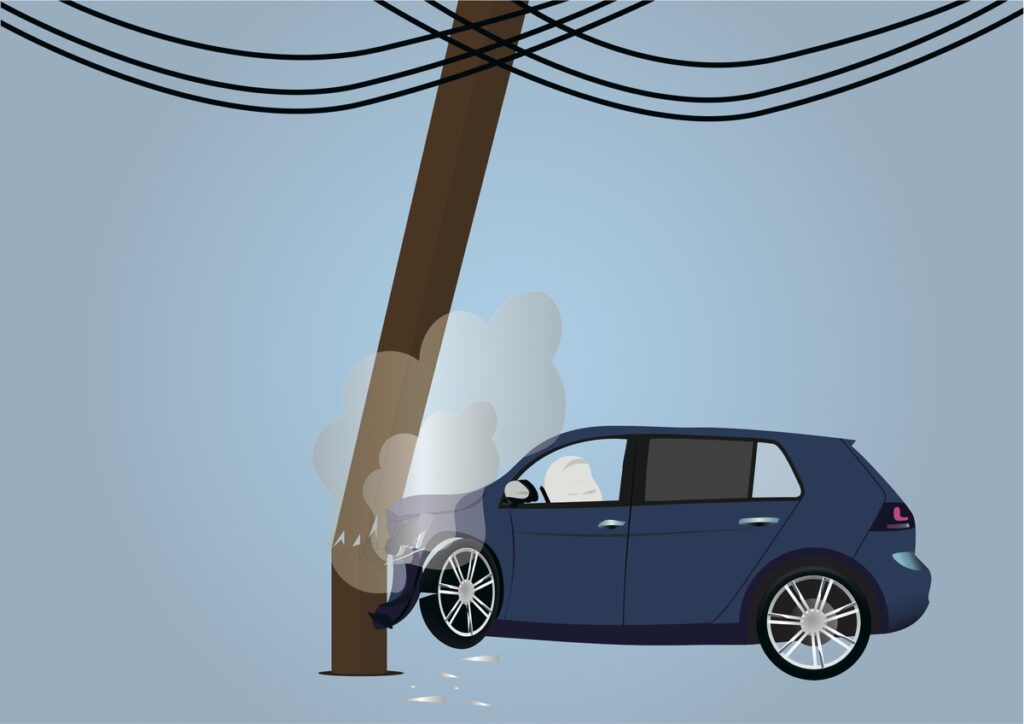 Quoi faire si vous frappez un poteau électrique en voiture ?