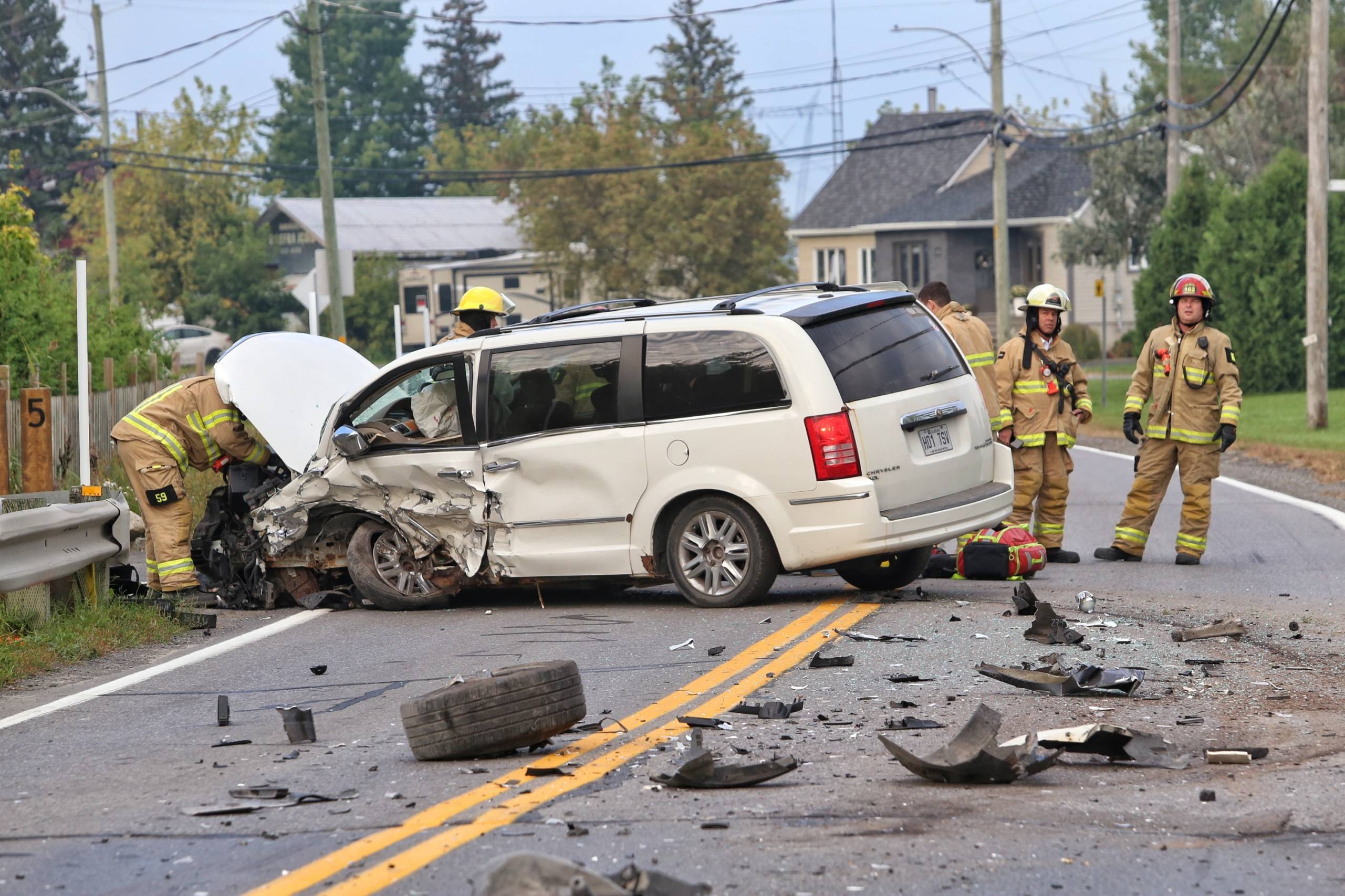 Collision sur la rue Principale à Saint-Mathieu