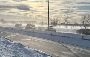 Tempête hivernale : l&rsquo;A15 sud toujours fermée à cause des conditions