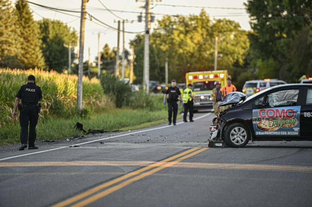 Accident auto versus moto à Saint-Constant