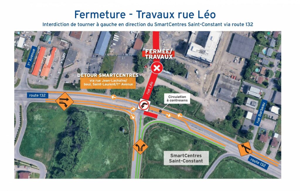 Route 132 : entraves à prévoir à Sainte-Catherine