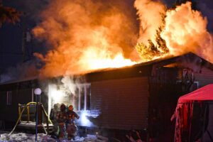 Saint-Mathieu : incendie dans le parc de maisons mobiles