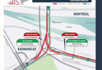 Fermeture de deux rampes sur le pont Mercier